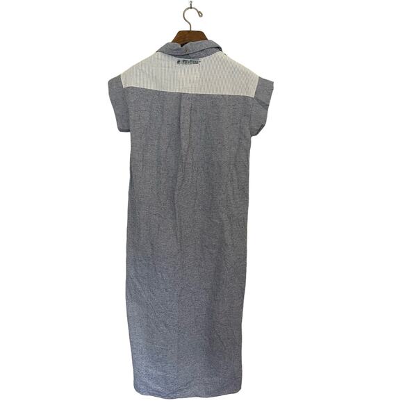 Nomad Tribe Recycled Cotton Button Striped Long Shirt Maxi Dress Sz Small - Picture 2 of 9